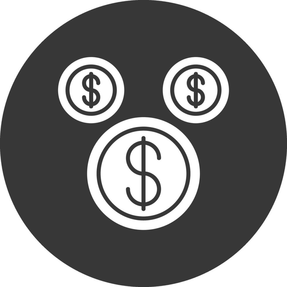 Coins Glyph Inverted Icon vector
