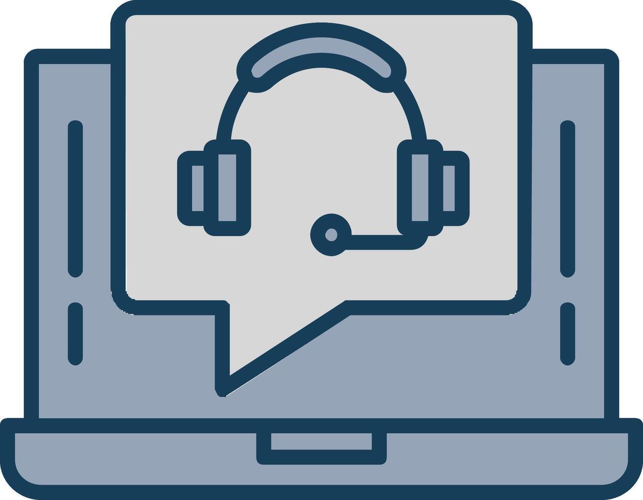 Support Call Line Filled Grey Icon vector