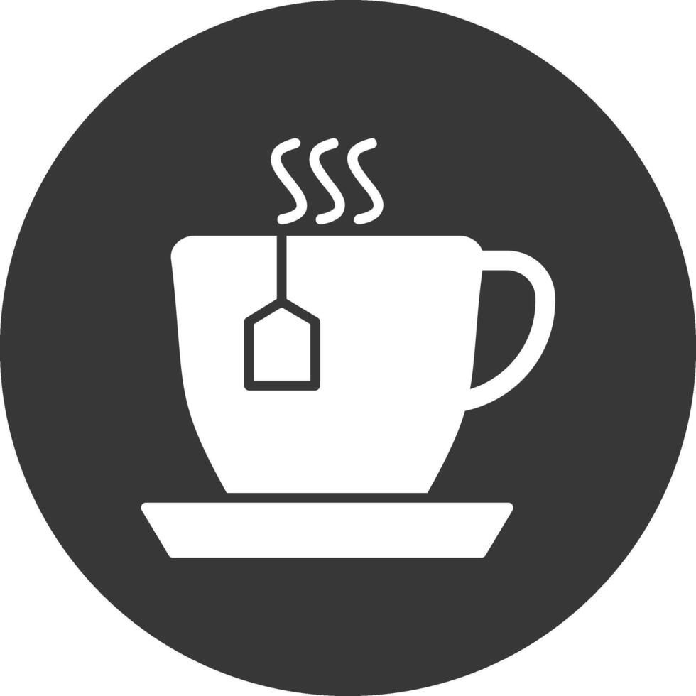 Cup Of Tea Glyph Inverted Icon vector