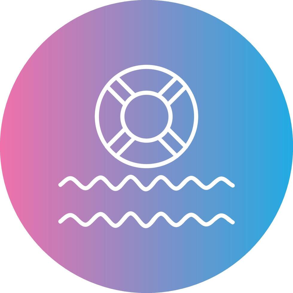 Life Saver Line Gradient Circle Icon vector