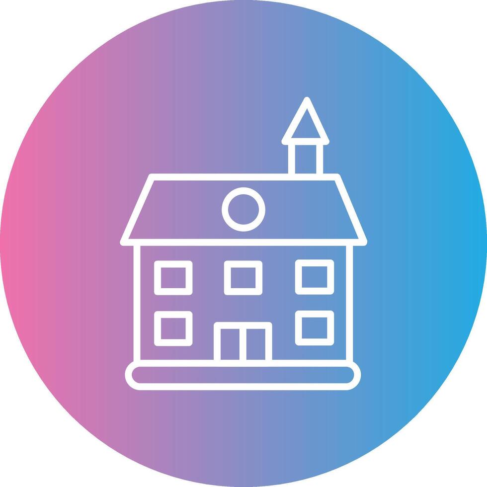 Private Guest House Line Gradient Circle Icon vector