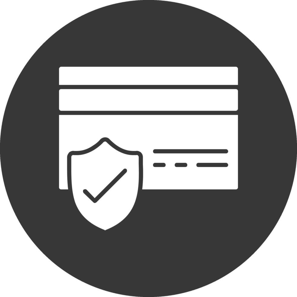 Secure Payments Glyph Inverted Icon vector