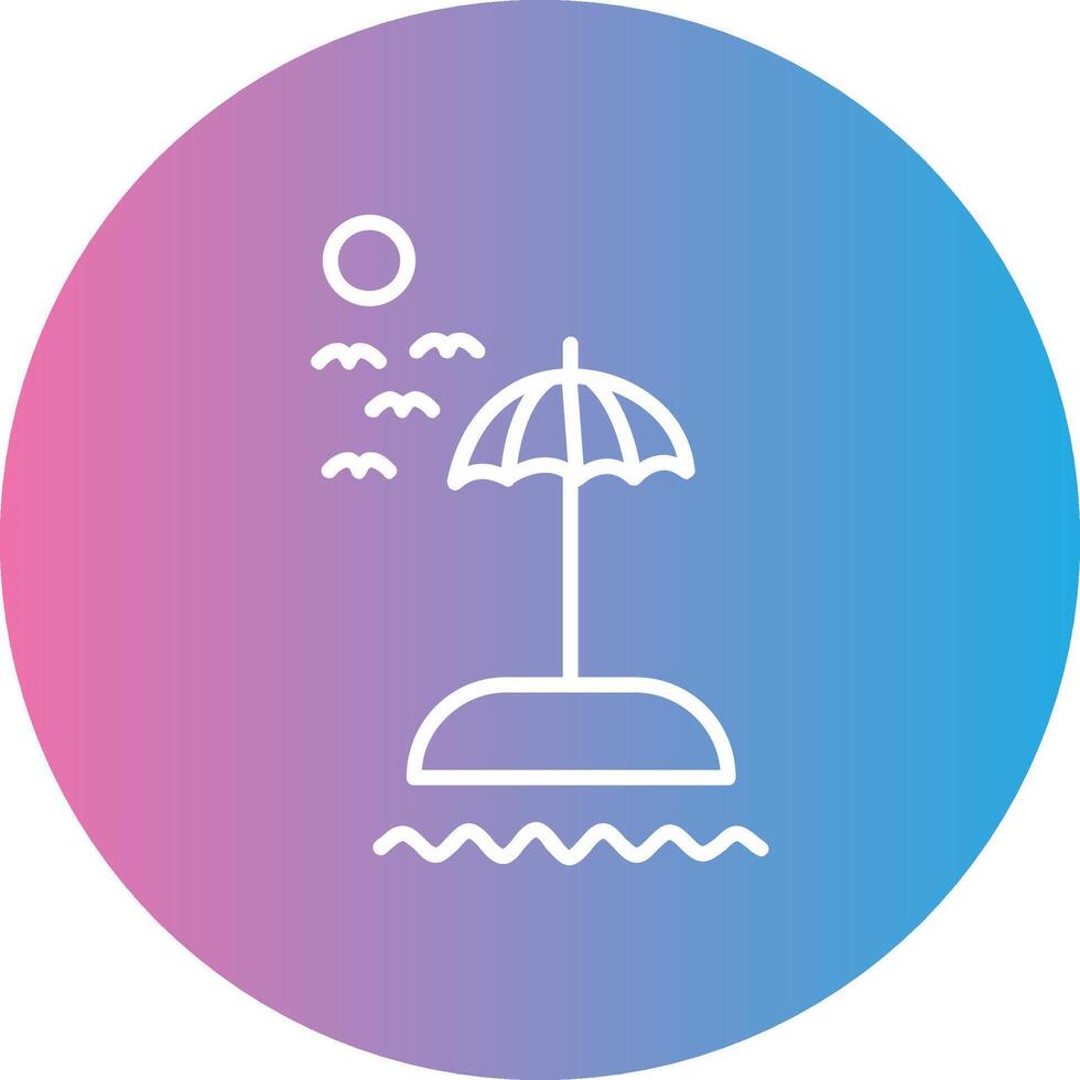 Beach Line Gradient Circle Icon vector