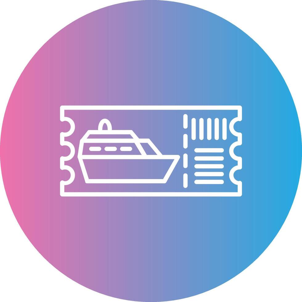 Cruise Ticket Line Gradient Circle Icon vector