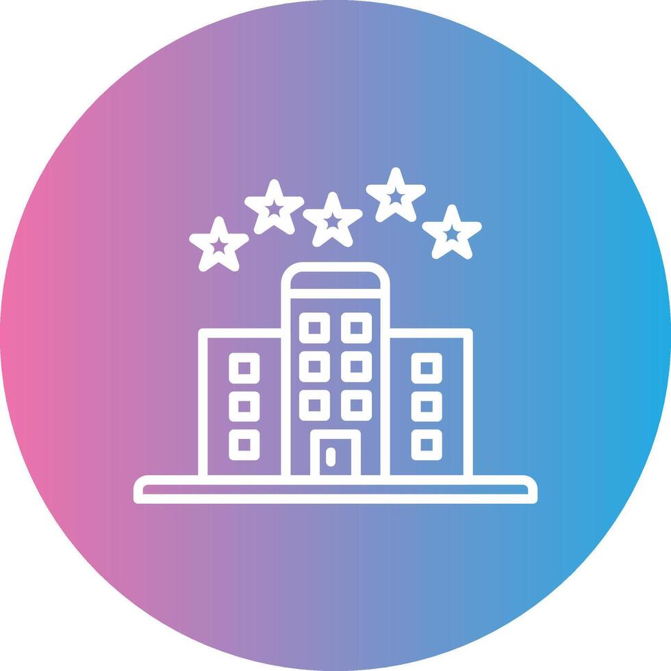 5 Stars Hotel Line Gradient Circle Icon vector