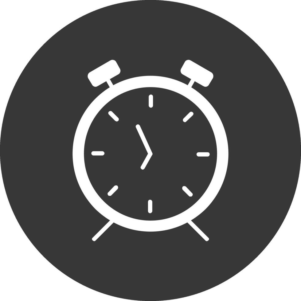 Alarm Clock Glyph Inverted Icon vector