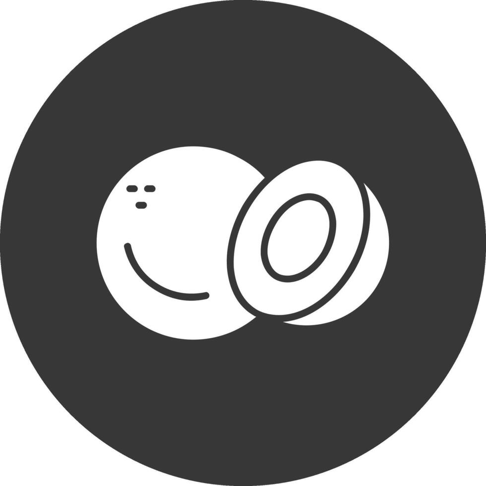 Coconut Glyph Inverted Icon vector