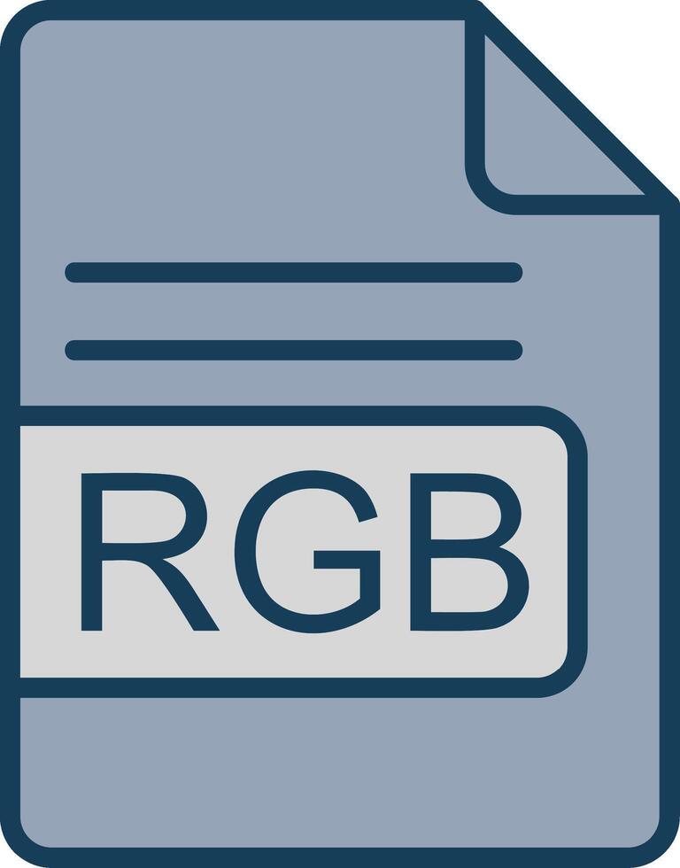 RGB File Format Line Filled Grey Icon vector