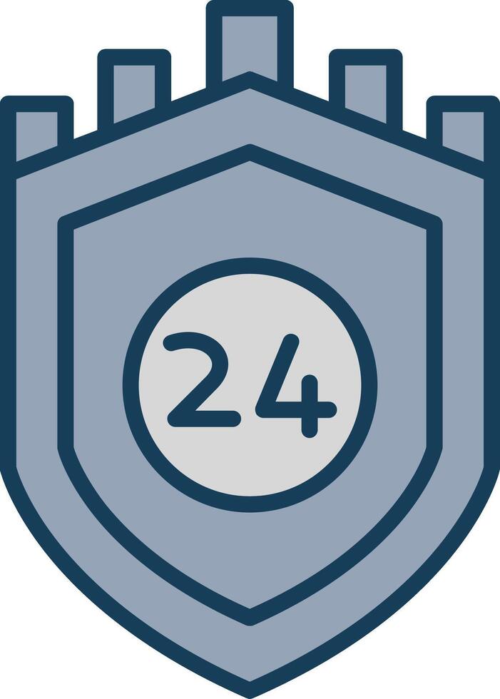 Security Castle Support Line Filled Grey Icon vector