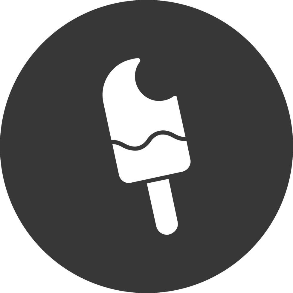 Ice Cream Bite Glyph Inverted Icon vector