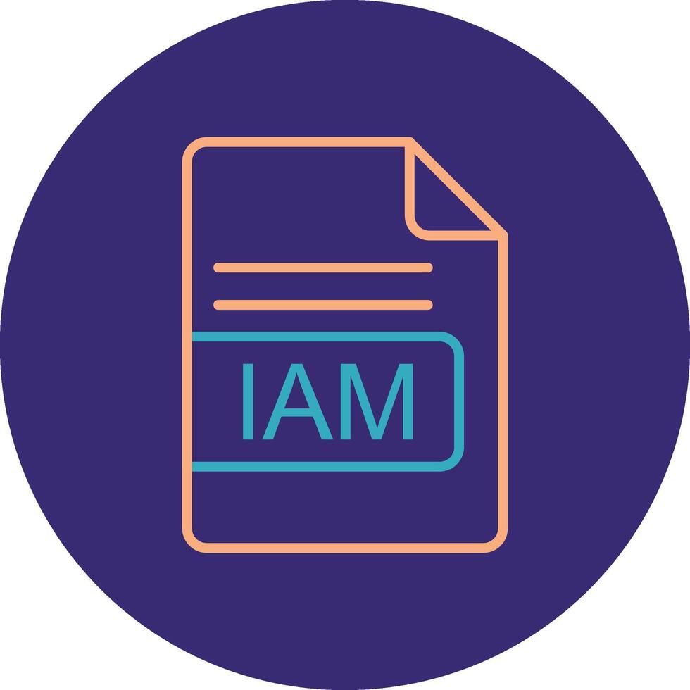 IAM File Format Line Two Color Circle Icon vector
