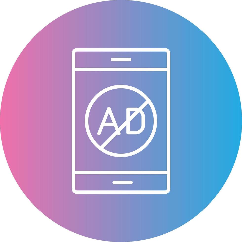 Ad Blocker Line Gradient Circle Icon vector