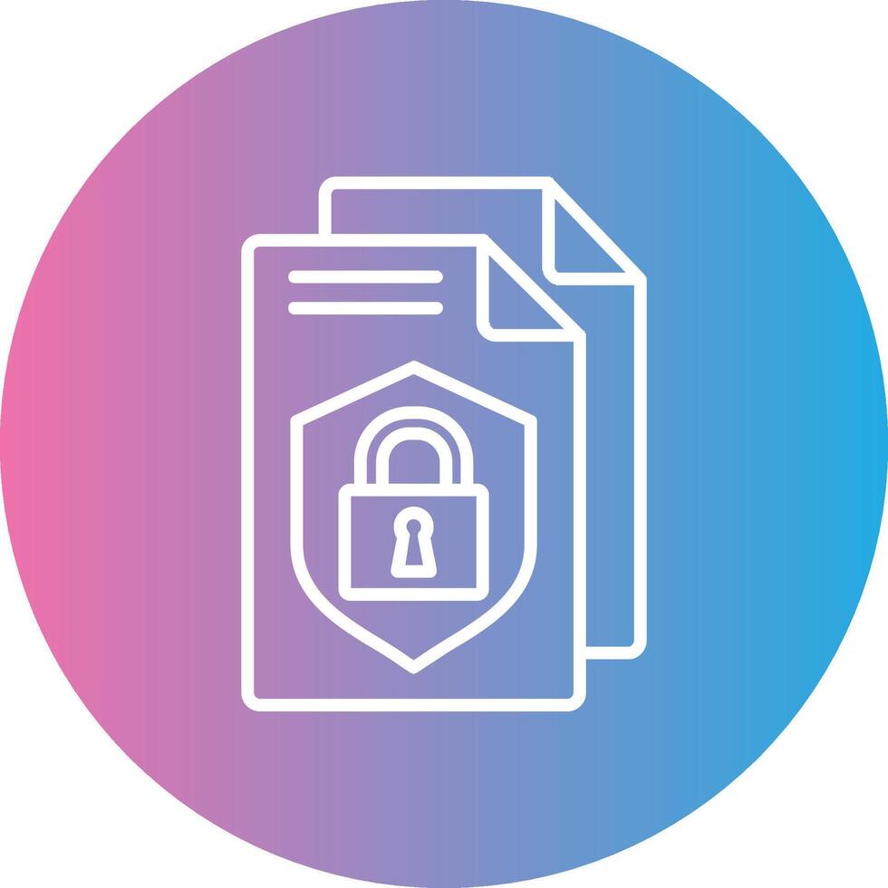 Privacy Policy Line Gradient Circle Icon vector