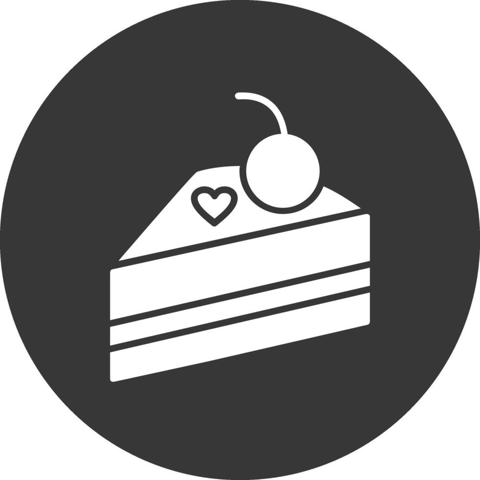 Pastelería glifo invertido icono vector