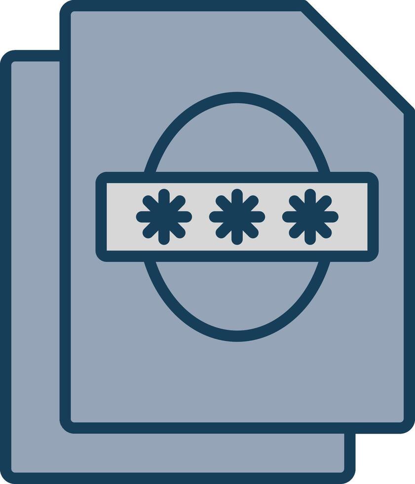 Security File Faceprint Line Filled Grey Icon vector