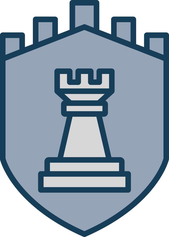 Security Castle Strategies Line Filled Grey Icon vector