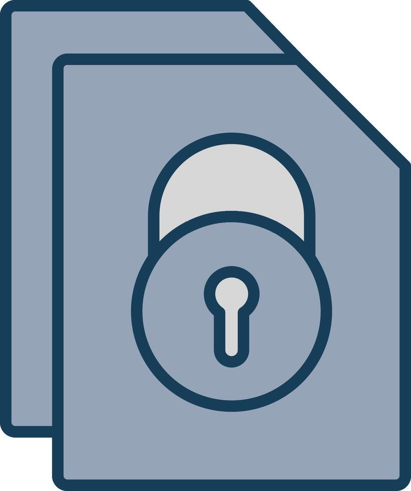 Security File Fix Line Filled Grey Icon vector