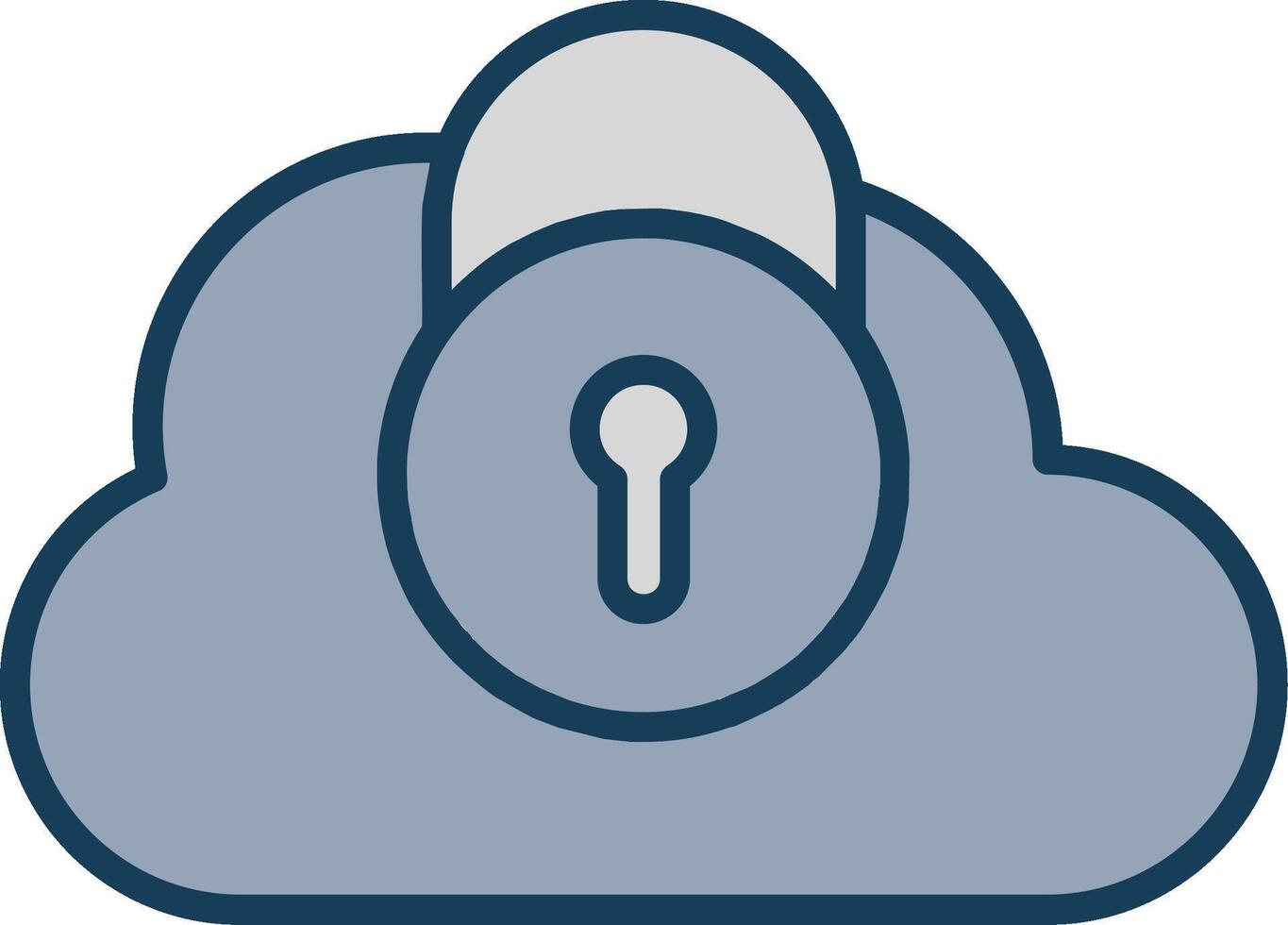 Security Castle Cloud Line Filled Grey Icon vector