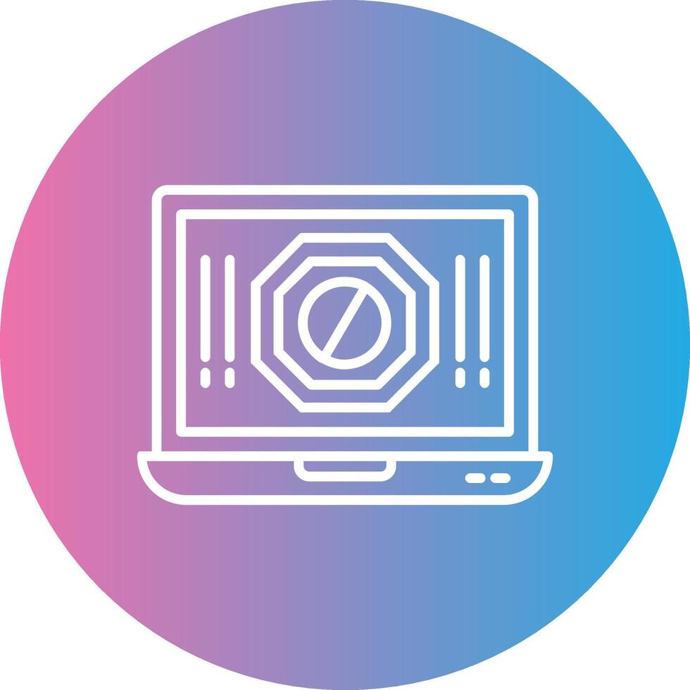 Ad Blocker Line Gradient Circle Icon vector