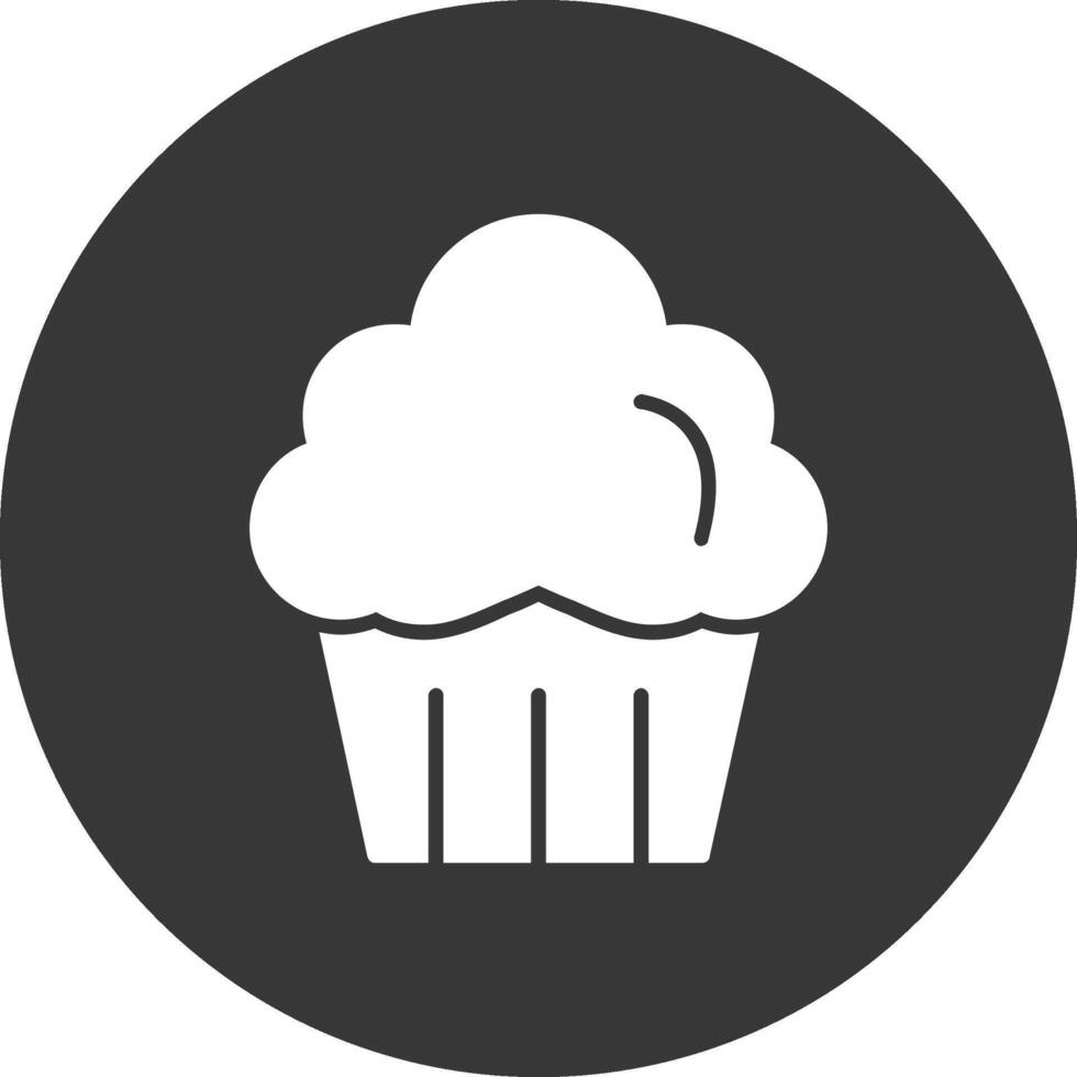 Muffin Glyph Inverted Icon vector