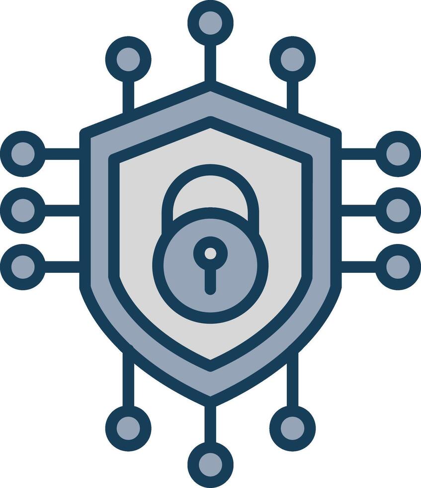 Security Line Filled Grey Icon vector