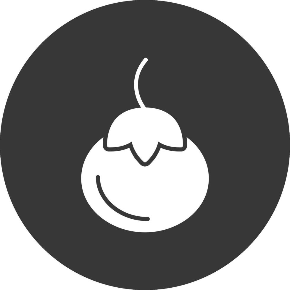 Persimmon Glyph Inverted Icon vector