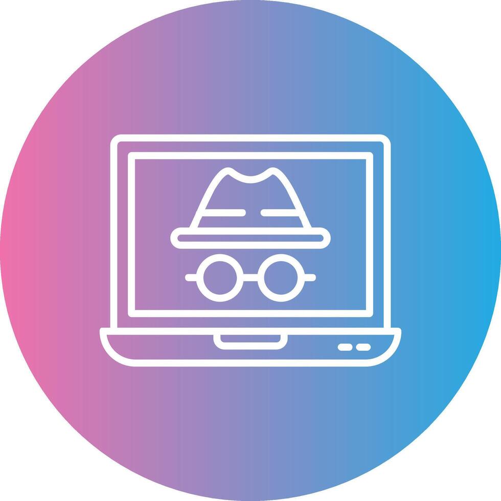 Incognito Line Gradient Circle Icon vector