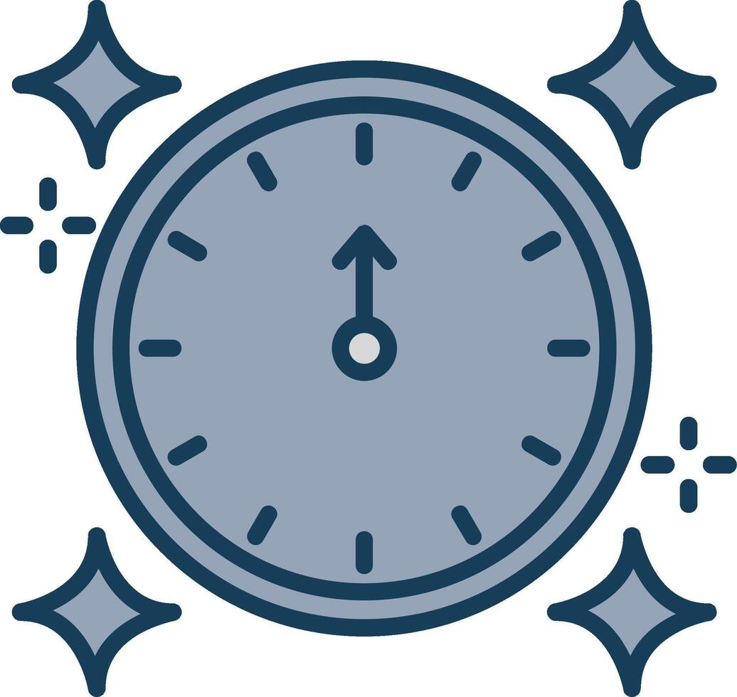 New Year Line Filled Grey Icon vector
