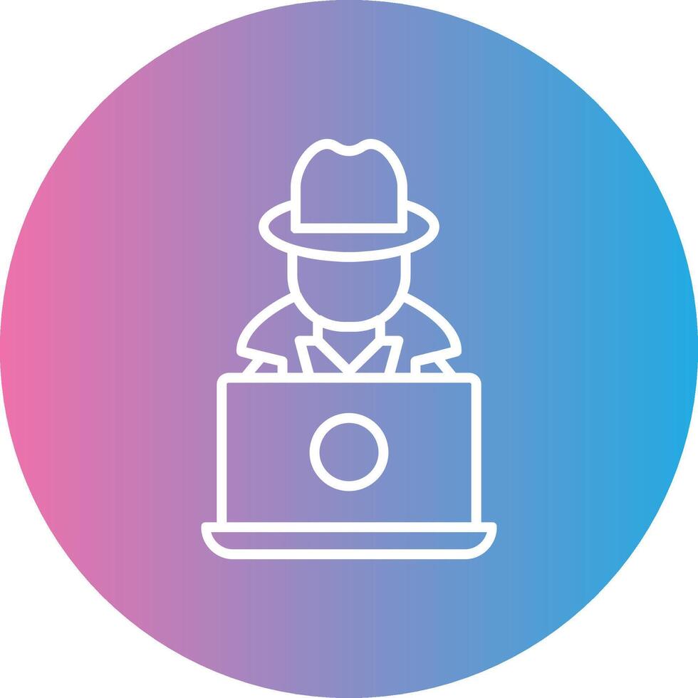 Hacker Line Gradient Circle Icon vector