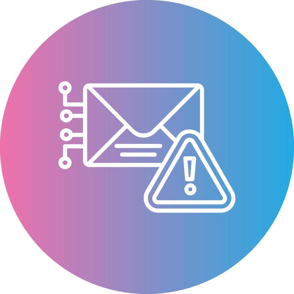 Warning Mail Line Gradient Circle Icon vector