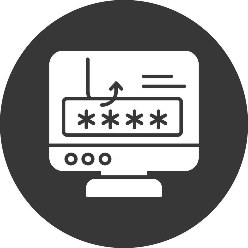 Phishing Glyph Inverted Icon vector