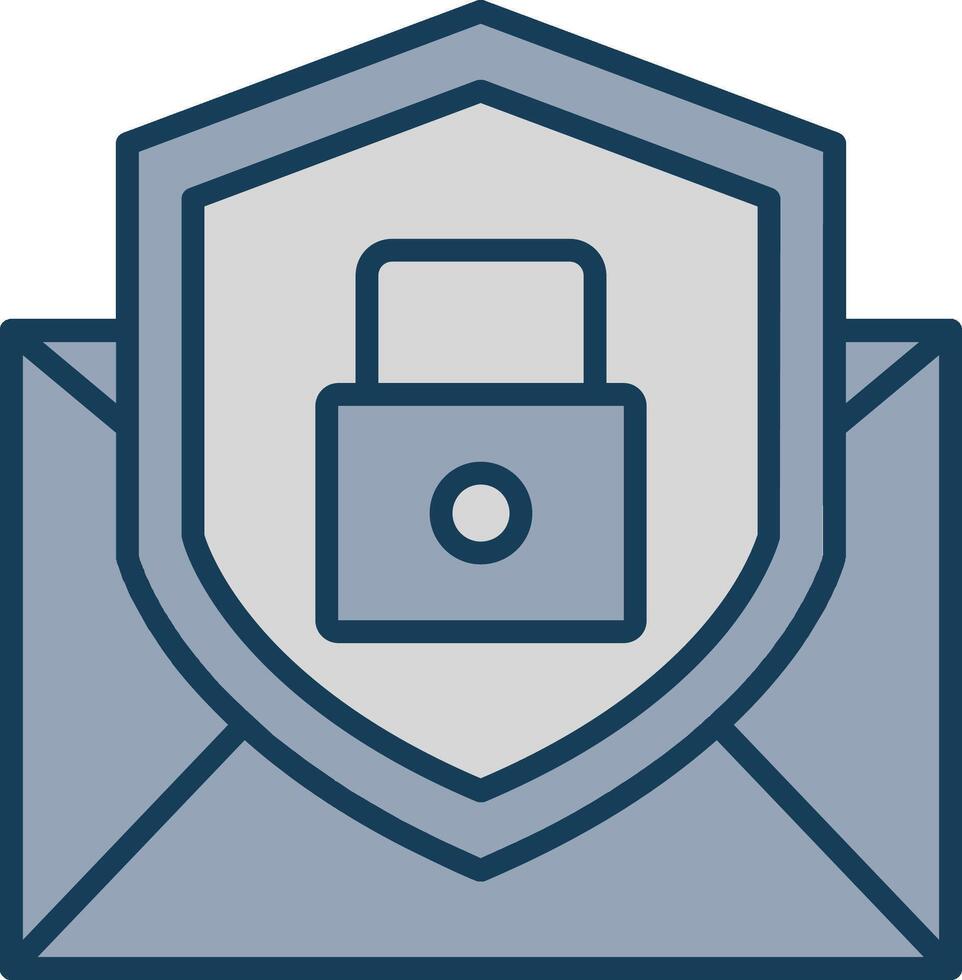 Email Protection Line Filled Grey Icon vector