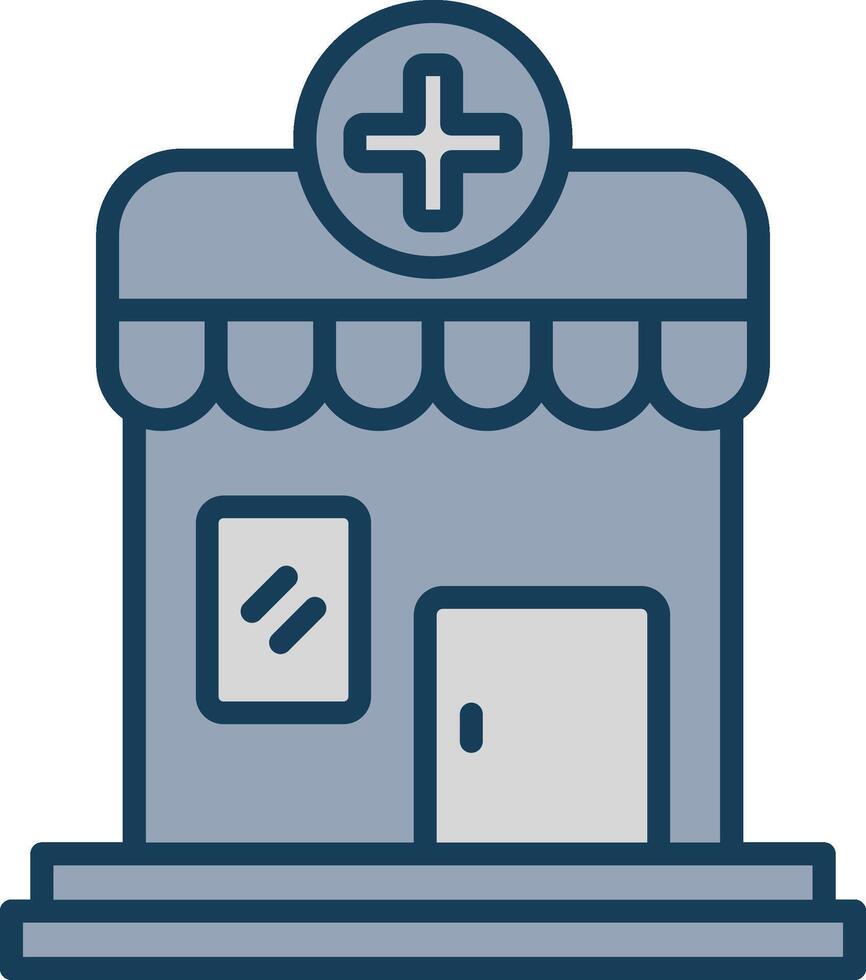 farmacia línea lleno gris icono vector