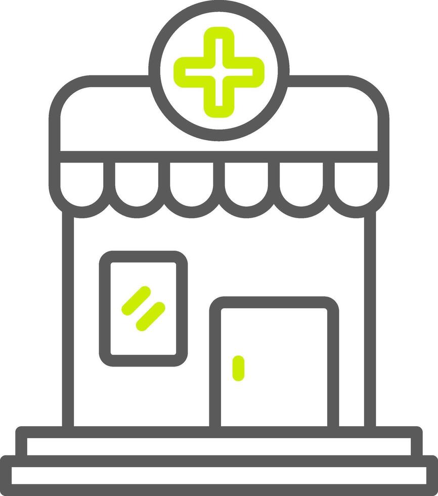 línea de farmacia icono de dos colores vector