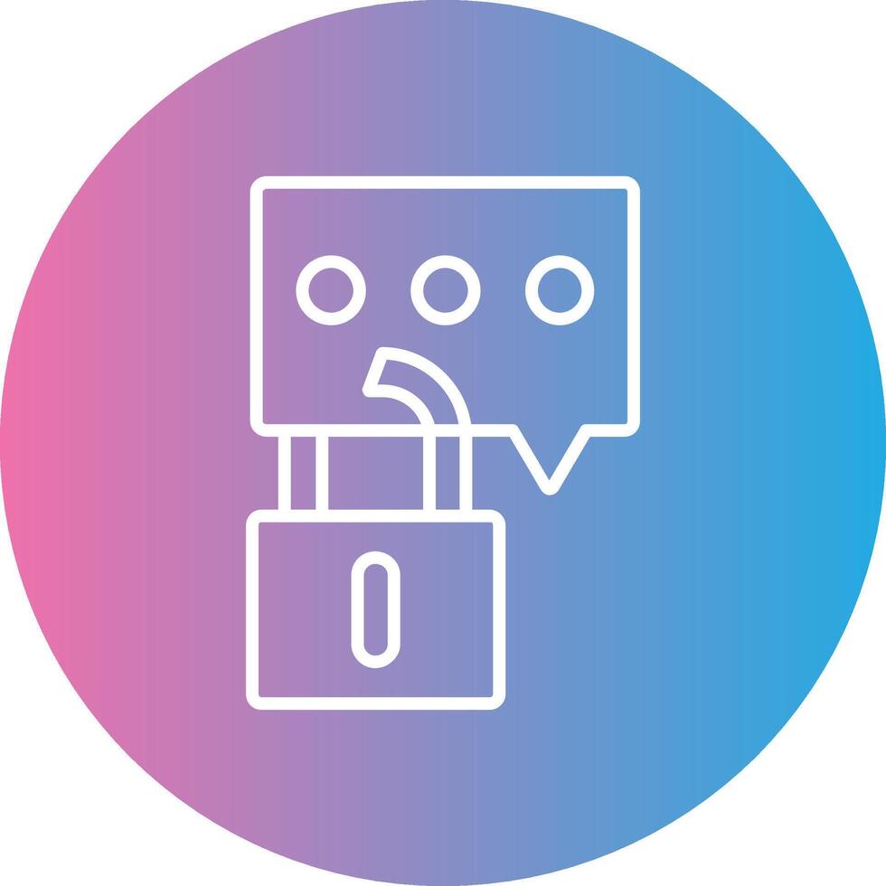 Secure Chat Line Gradient Circle Icon vector