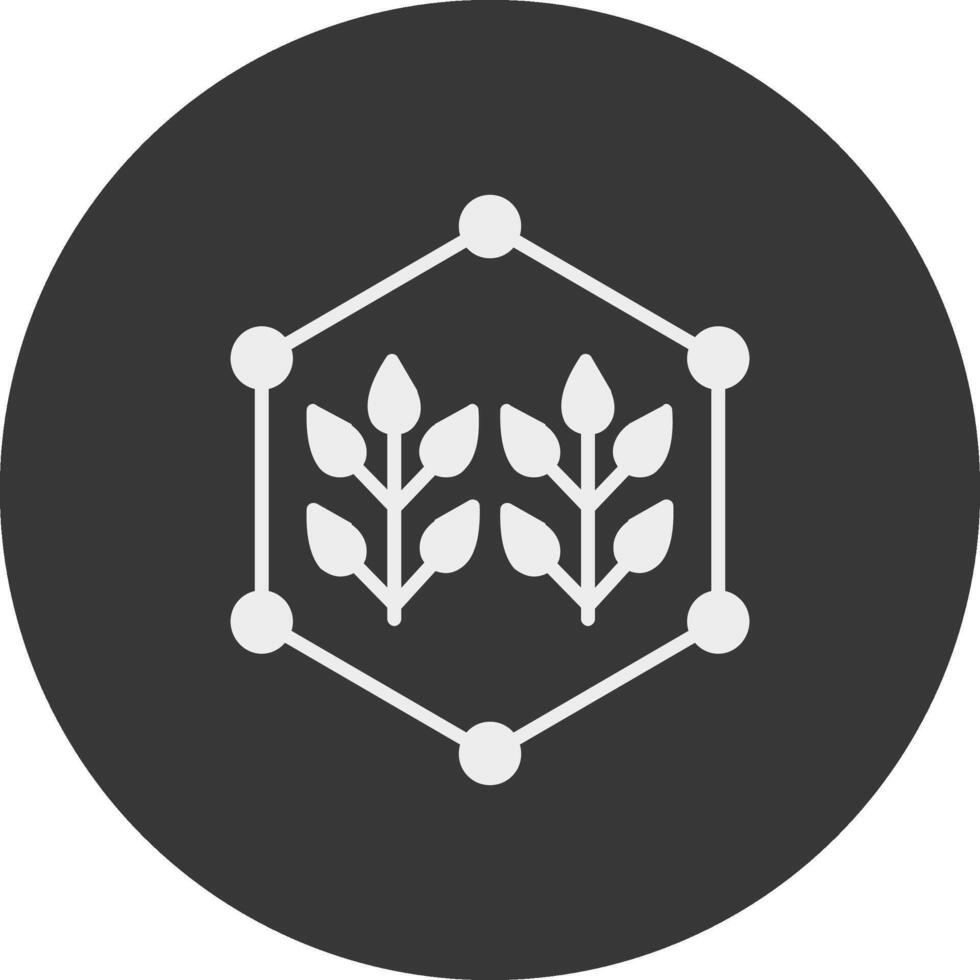 Connected Farming Glyph Inverted Icon vector