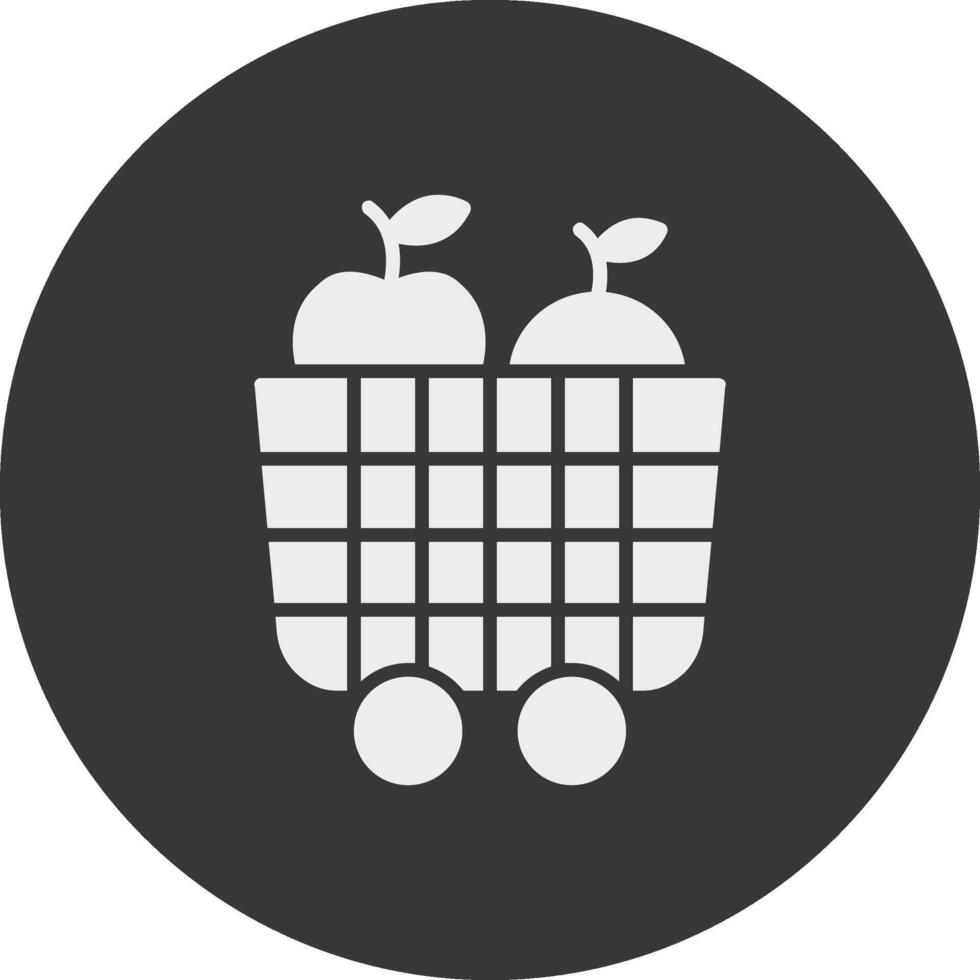 Fruit Cart Glyph Inverted Icon vector