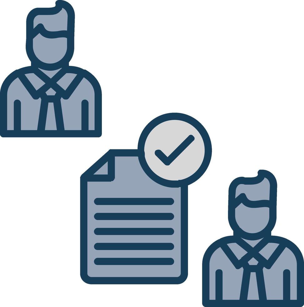 Conclusion Of Contract Line Filled Grey Icon vector