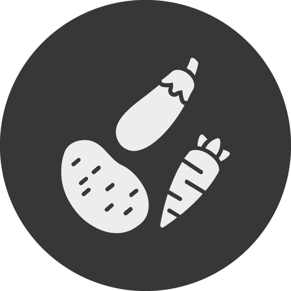 Vegetables Glyph Inverted Icon vector