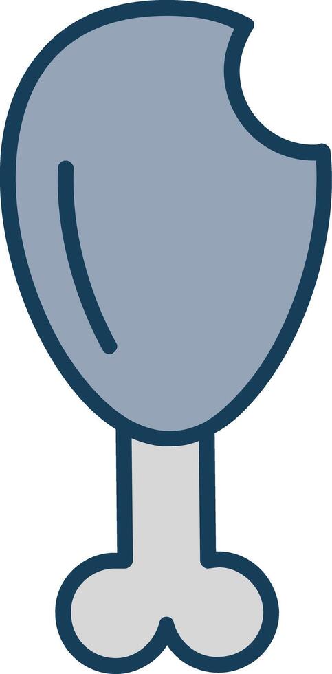 Leg Piece Line Filled Grey Icon vector