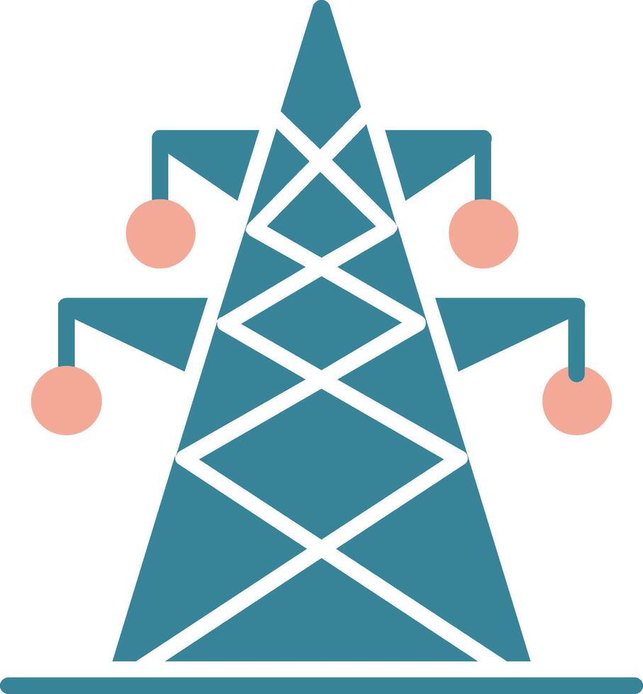 Electric Tower Glyph Two Color Icon vector