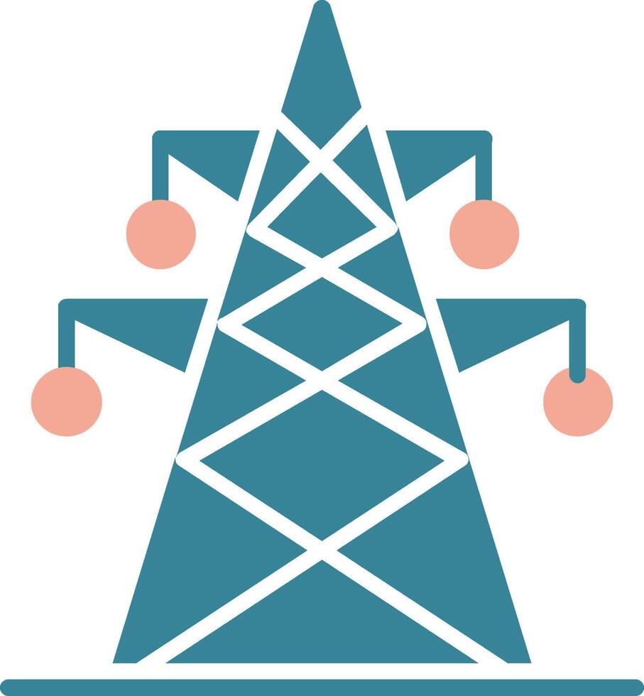 Electric Tower Glyph Two Color Icon vector