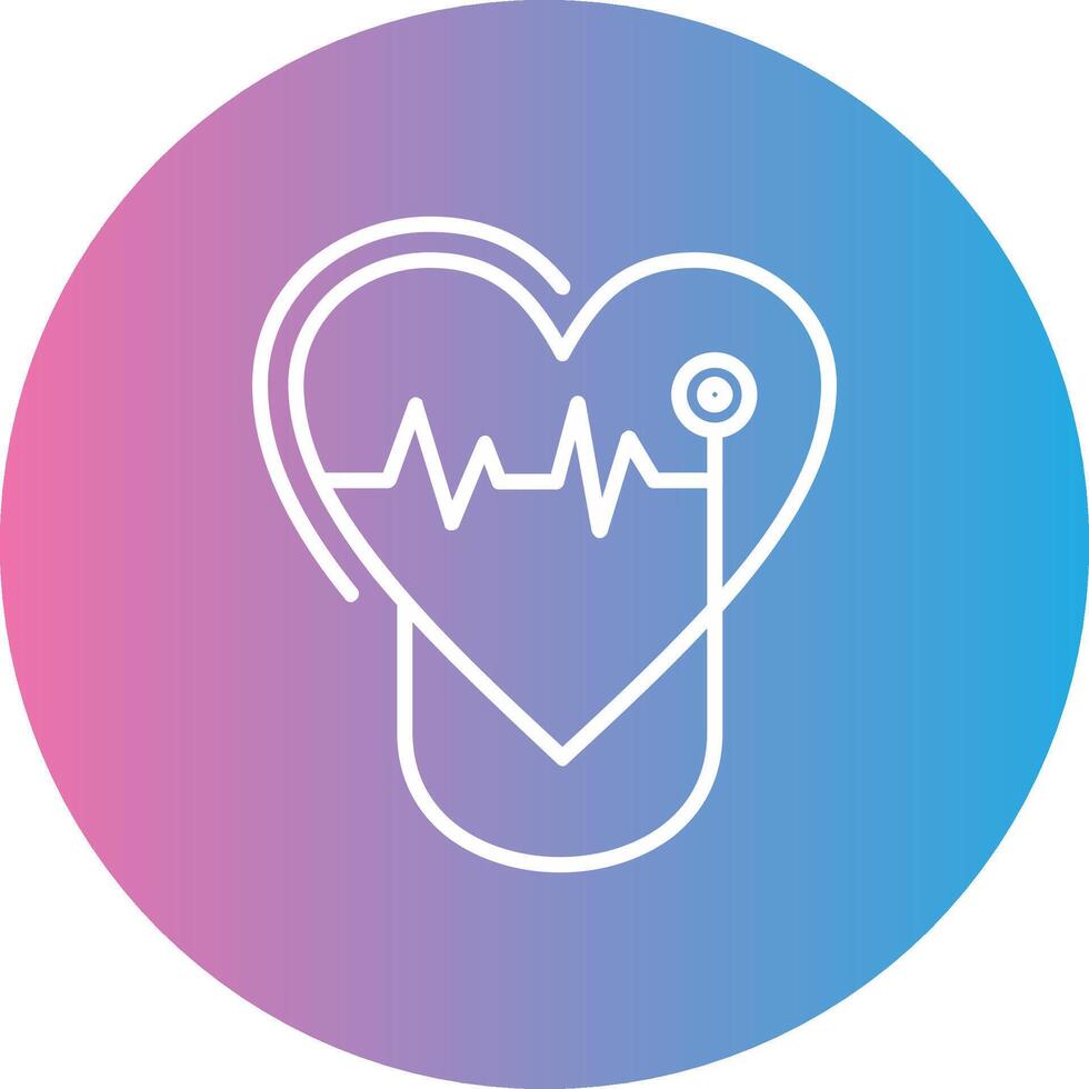 Cardiology Line Gradient Circle Icon vector