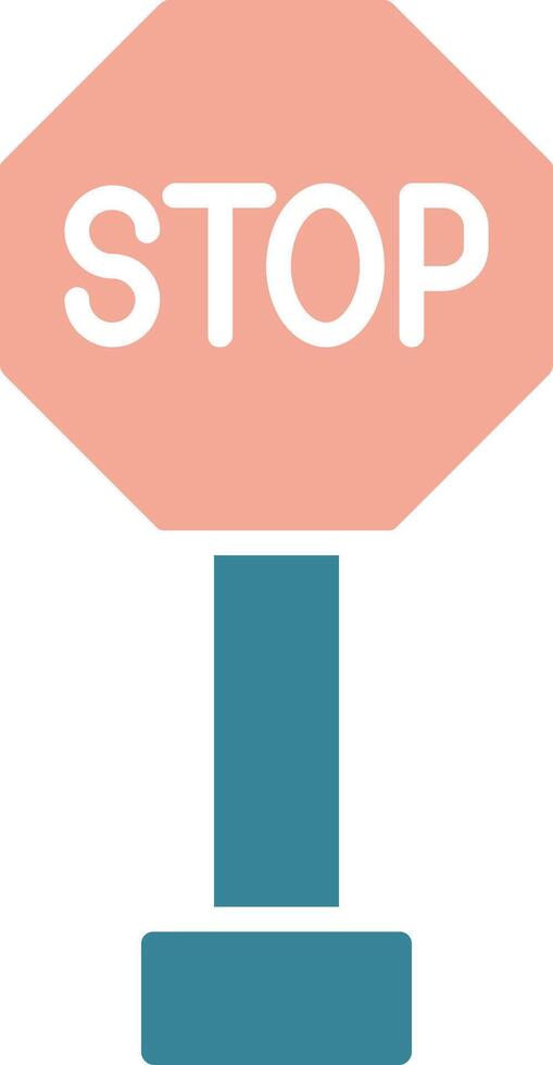 Stop Sign Glyph Two Color Icon vector