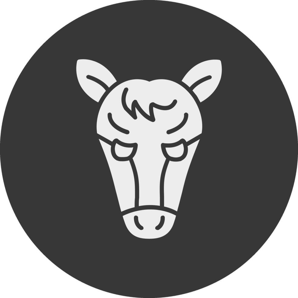 Horse Glyph Inverted Icon vector