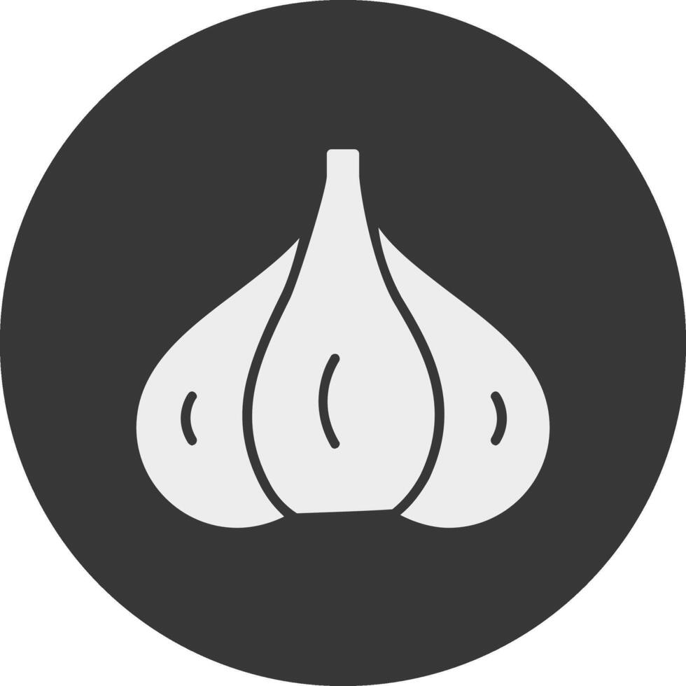 Garlic Glyph Inverted Icon vector