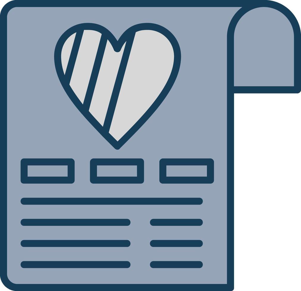 Wish List Line Filled Grey Icon vector