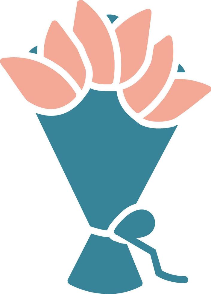 Hand Bouquet Glyph Two Color Icon vector