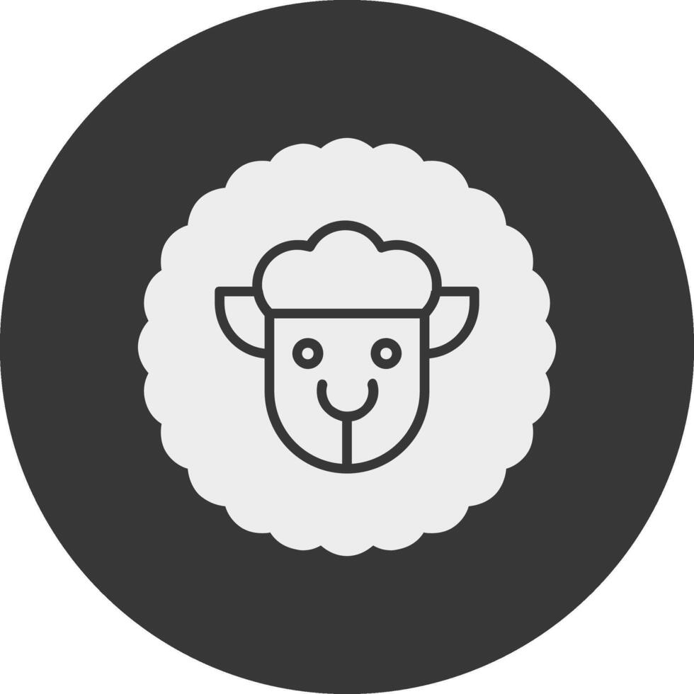 Sheep Glyph Inverted Icon vector