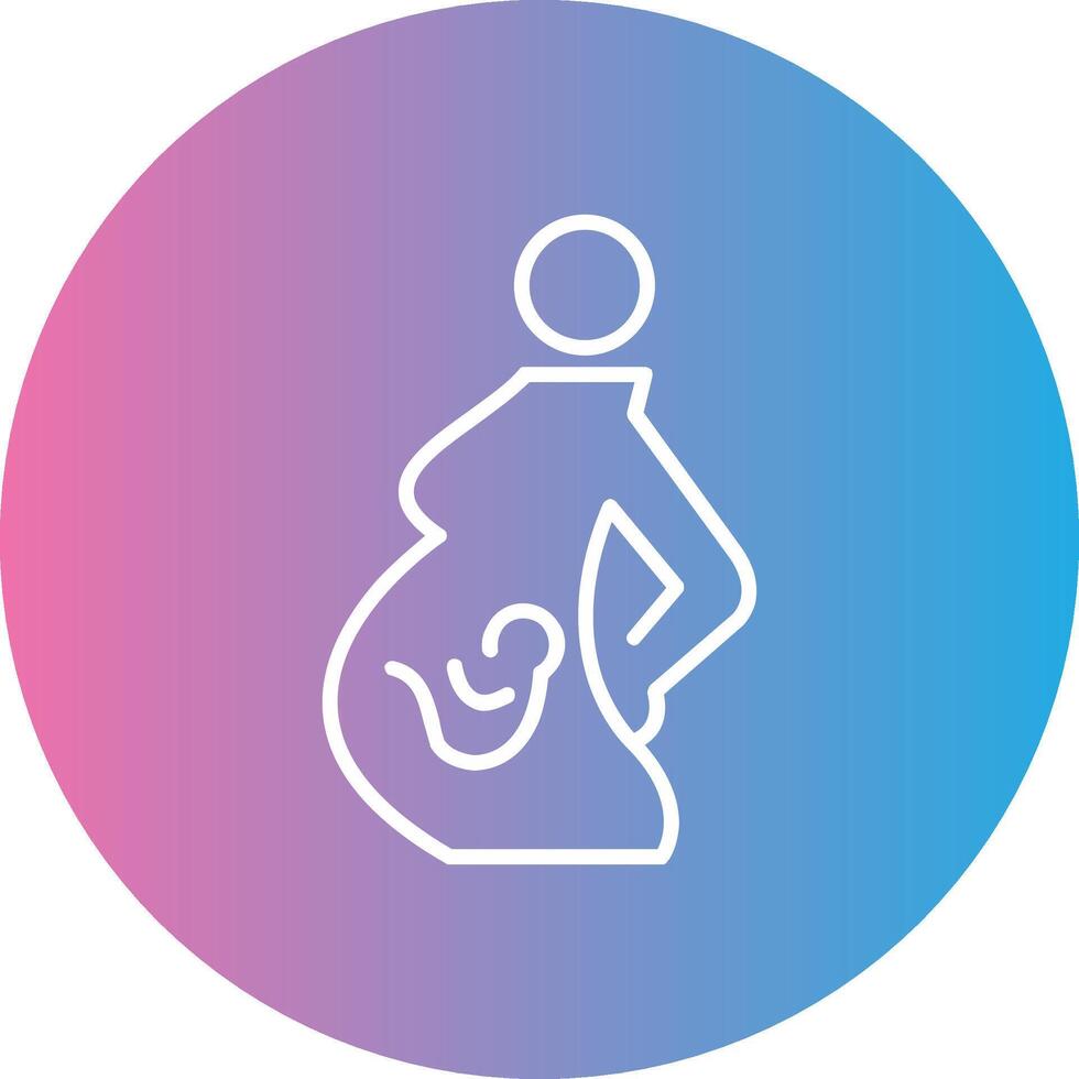 Pregnency Line Gradient Circle Icon vector